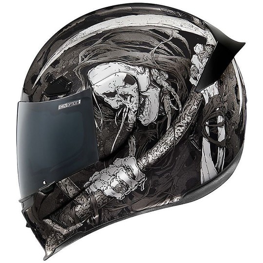Motorcycle Helmet Integral Fiber Icon AIRFRAME PRO Harbinger Black
