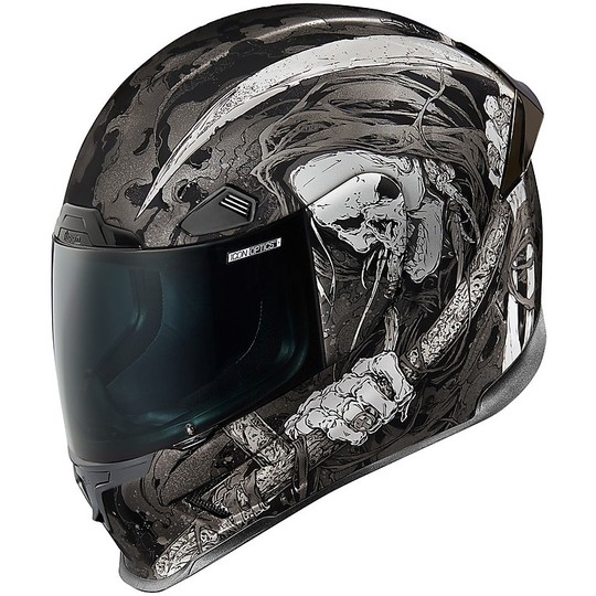 Motorcycle Helmet Integral Fiber Icon AIRFRAME PRO Harbinger Black