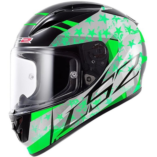 Motorcycle Helmet Integral Fiber LS2 FF323 Arrow R Stride Black Green Fluo