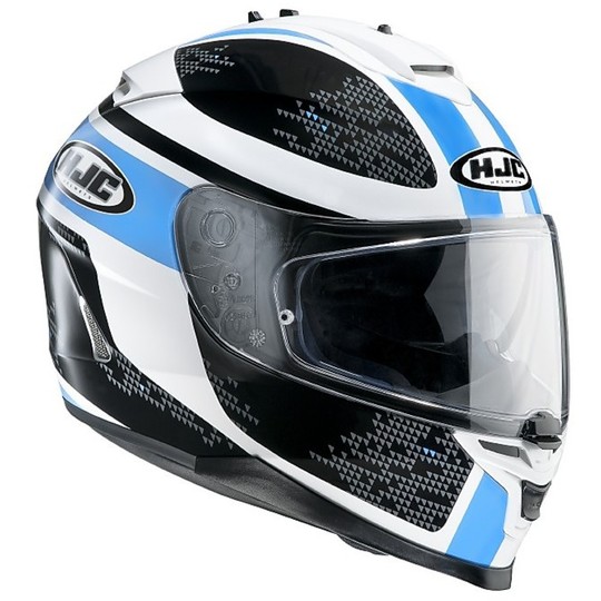 Motorcycle Helmet integral HJC IS17 Double Visor Paru Black Blue MC-2