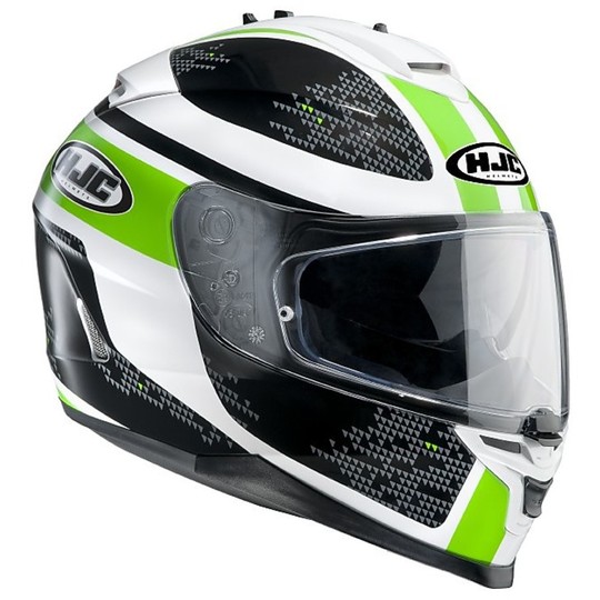 Motorcycle Helmet integral HJC IS17 Double Visor Paru Black Green MC-4