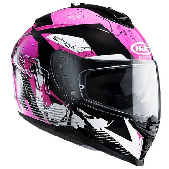 Motorcycle Helmet integral HJC IS17 Double Visor Pink Rocket MC-8