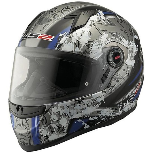 Motorcycle Helmet Integral LS "FF358 Air Pump Sterling White-Black-Blue