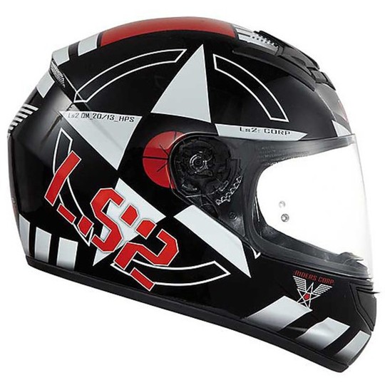 Motorcycle Helmet Integral Ls2 Corps FF351 Black-Red