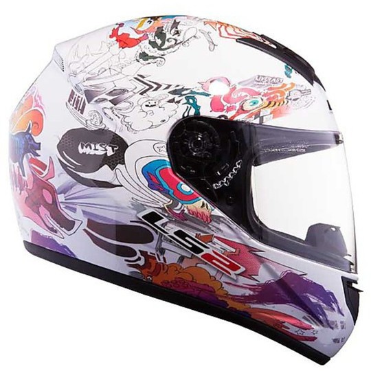 Motorcycle Helmet Integral Ls2 FF351 White Comic