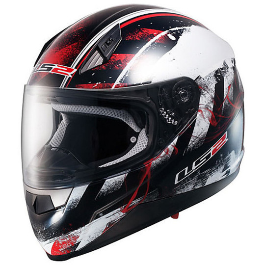 Motorcycle Helmet Integral Ls2 FF384 II Asphalt Black Red Double Visor