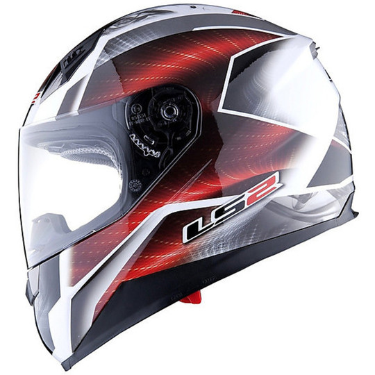 Motorcycle Helmet Integral Ls2 FF384 Saga II White Red Dual Visor