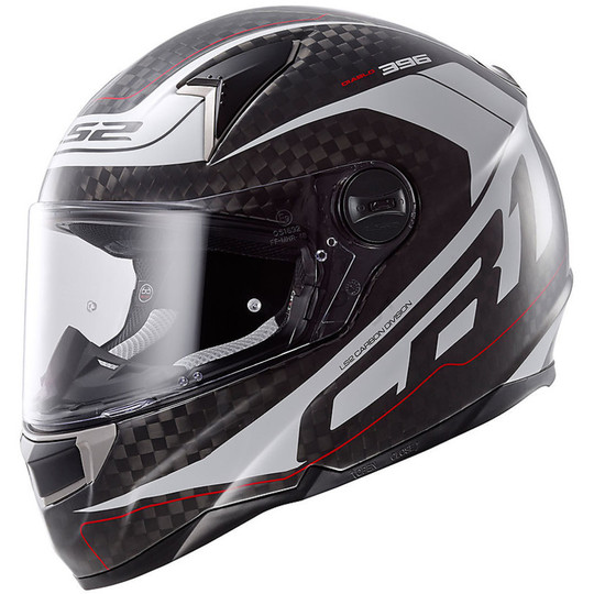 Motorcycle Helmet integral LS2 FF396 CR1 Carbon Diablo White