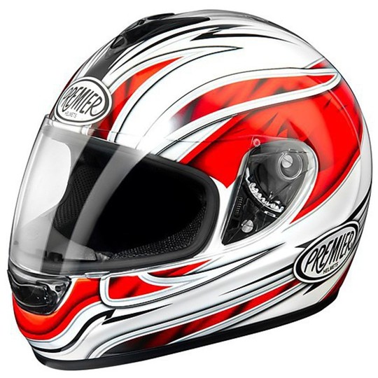 Motorcycle Helmet Integral Model Monza Premeir Fiber Coloring G2 White-Red