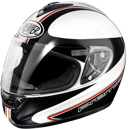 Motorcycle Helmet Integral Model Monza Premeir Fiber Coloring JP8 White-Black