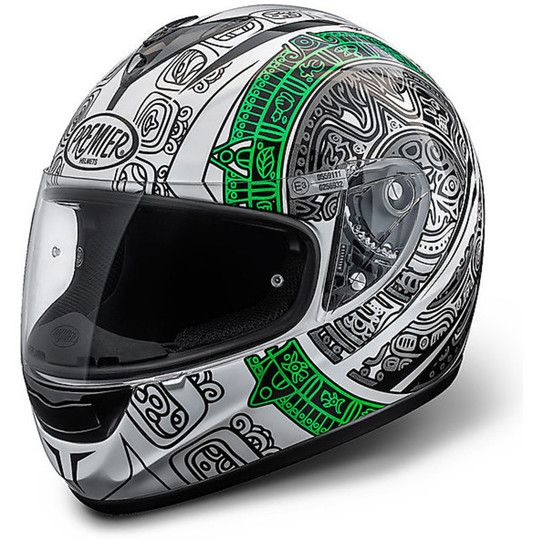 Motorcycle Helmet Integral Model Monza Premeir Fiber Coloring MA4 White-Green
