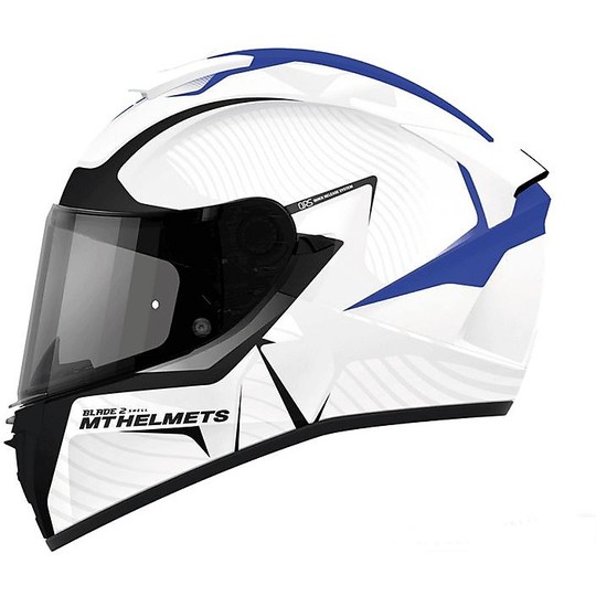 Motorcycle Helmet Integral MT Helmets Blade 2 Evo Double Visor Blaster E3 Pearl Blue For Sale