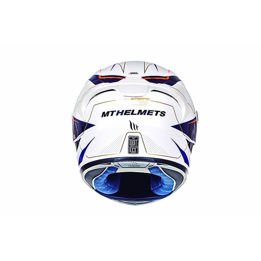 Motorcycle Helmet Integral MT Helmets KRE SV In Fiber Double Visor Intrepid White Red Fluo