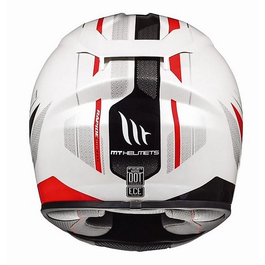 Motorcycle Helmet Integral MT Helmets Rapid Duel D1 White Red