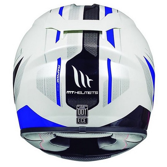 Motorcycle Helmet Integral MT Helmets Rapide Duel D5 White Blue