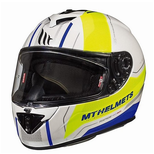 Motorcycle Helmet Integral MT Helmets Rapide Duel H4 Yellow