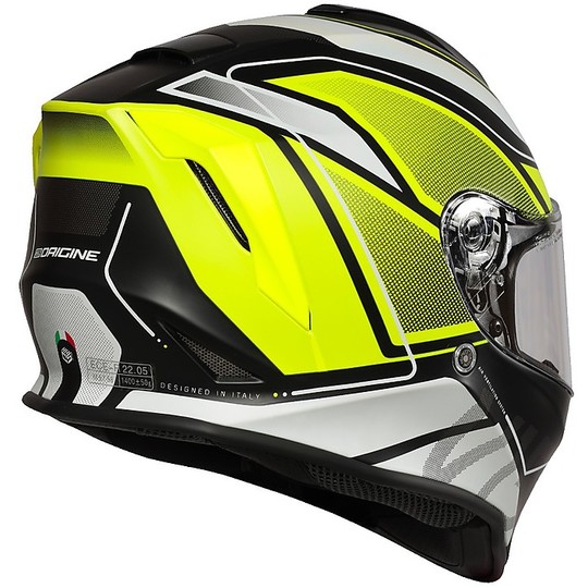Motorcycle Helmet Integral Origin DINAMO GALAXY Yellow FLuo Black Matt