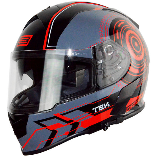 Motorcycle Helmet integral Origin GT Double Visor GT Tek Black Red Fluo
