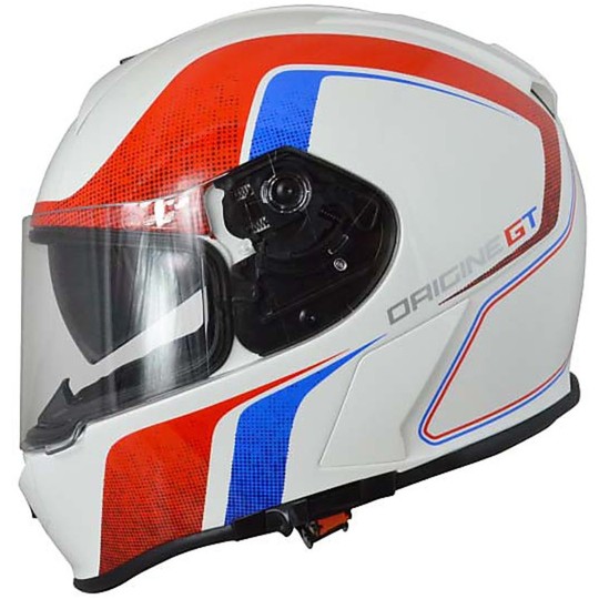 Motorcycle Helmet integral Origin GT Retro Double Visor White Red New 2015