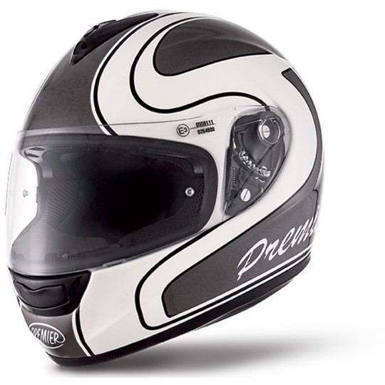 Motorcycle Helmet Integral premeir Model Monza Fiber Coloring MT10 Grey White