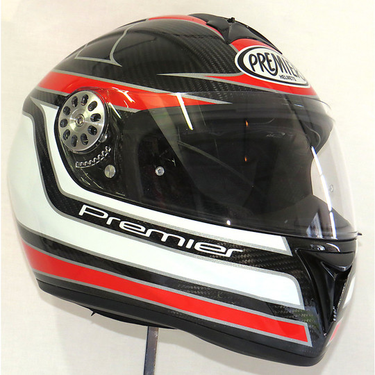 Motorcycle Helmet integral Premier Angel FR2 Carbon Black White Red