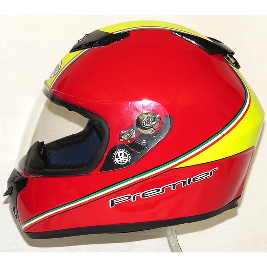 Motorcycle Helmet integral Premier Dragon Ages T Red Fluorescent Yellow