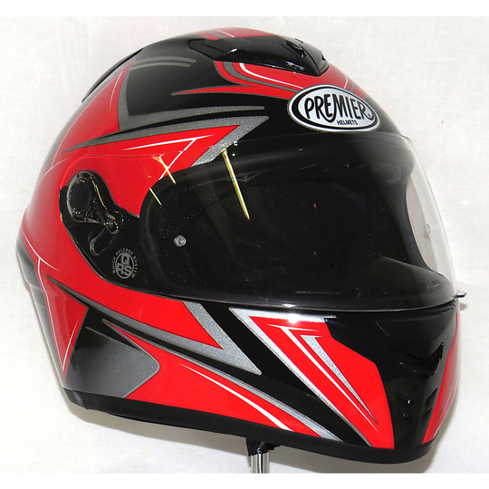 Motorcycle Helmet integral Premier Dragon Red Black Star Top Of Range