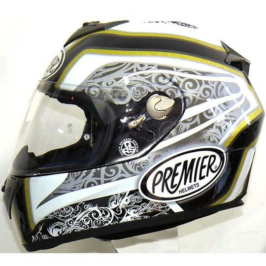 Motorcycle Helmet integral Premier Dragon Top Of Range Black Gold