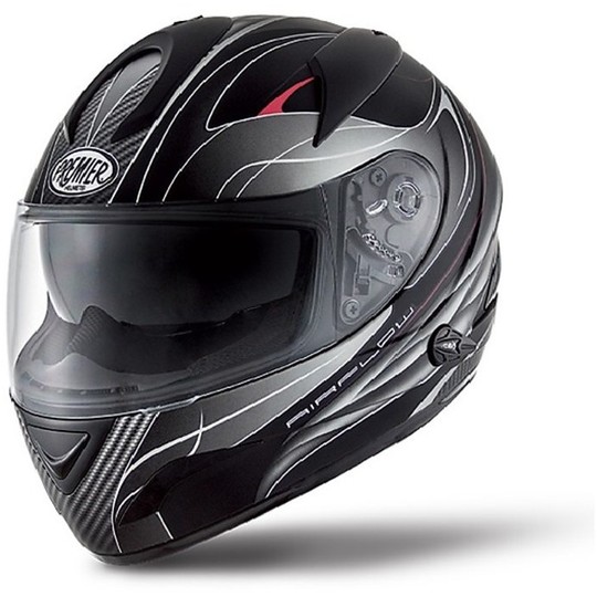 Motorcycle Helmet Integral Premier Model Phase Double Visor Black Carbon TT9 BM