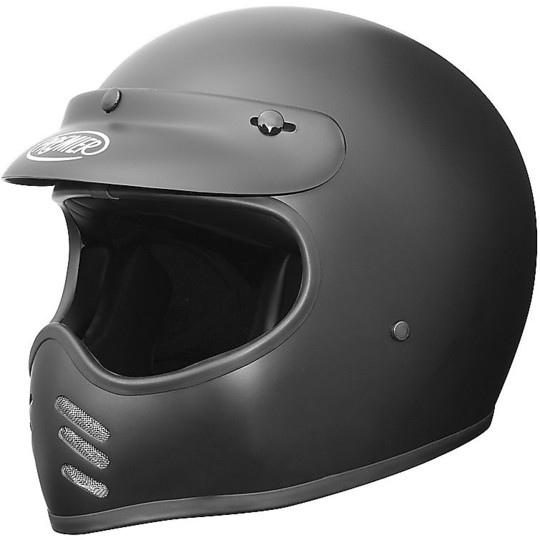 Motorcycle Helmet integral Premier Trophy Style 70s MX U9 Glossy Black