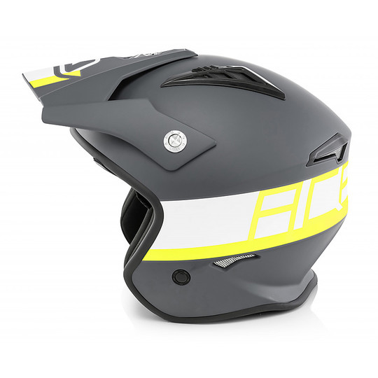 Motorcycle Helmet Jet Acerbis Model ARIA Black Yellow Fluo