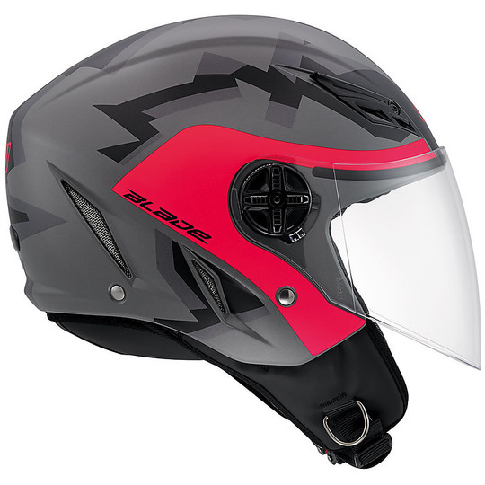 Motorcycle Helmet Jet Agv Blade Double Visor Multi Camodaz Black Red