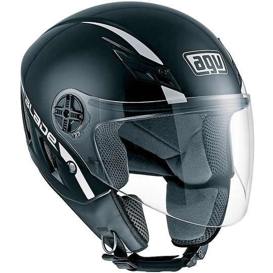 Motorcycle helmet jet agv blade matt black mono