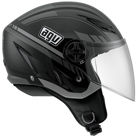 Motorcycle Helmet Jet Agv Blade Multi Human Black Gray