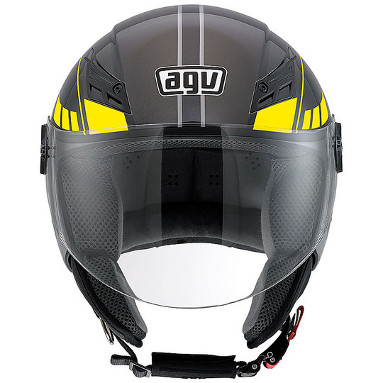 Motorcycle Helmet Jet Agv Blade Multi Human Black Yellow