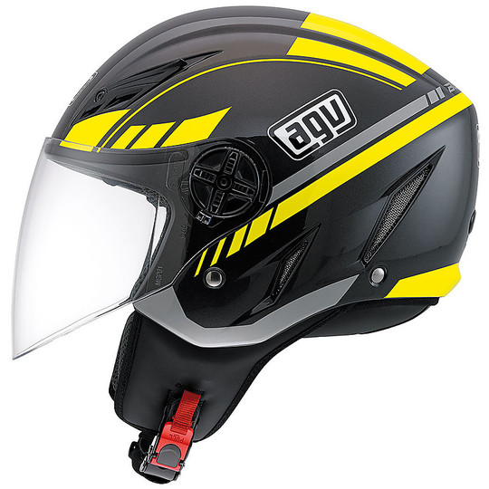 Motorcycle Helmet Jet Agv Blade Multi Human Black Yellow