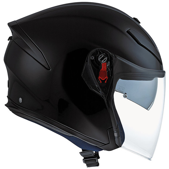 Motorcycle Helmet Jet Agv K-5 With Visor Long Fiber Mono Gloss Black