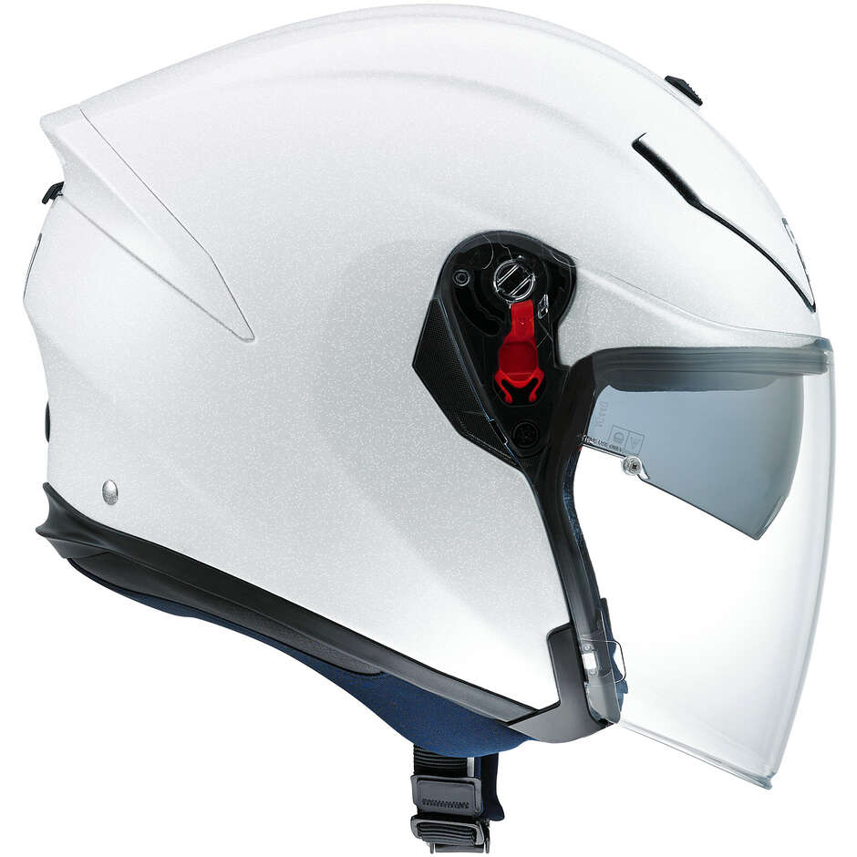 Motorcycle Helmet Jet Agv K-5 With Visor Long Fiber Mono Pearly White