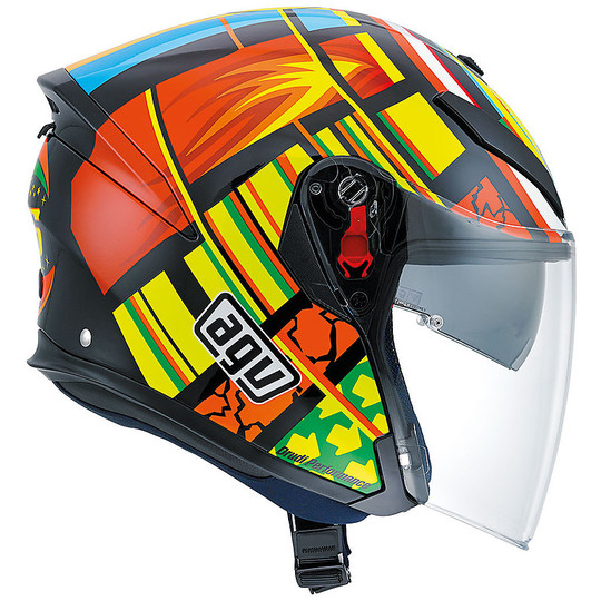 Motorcycle Helmet Jet Agv K-5 With Visor Long Fiber Tp Rossi Elements
