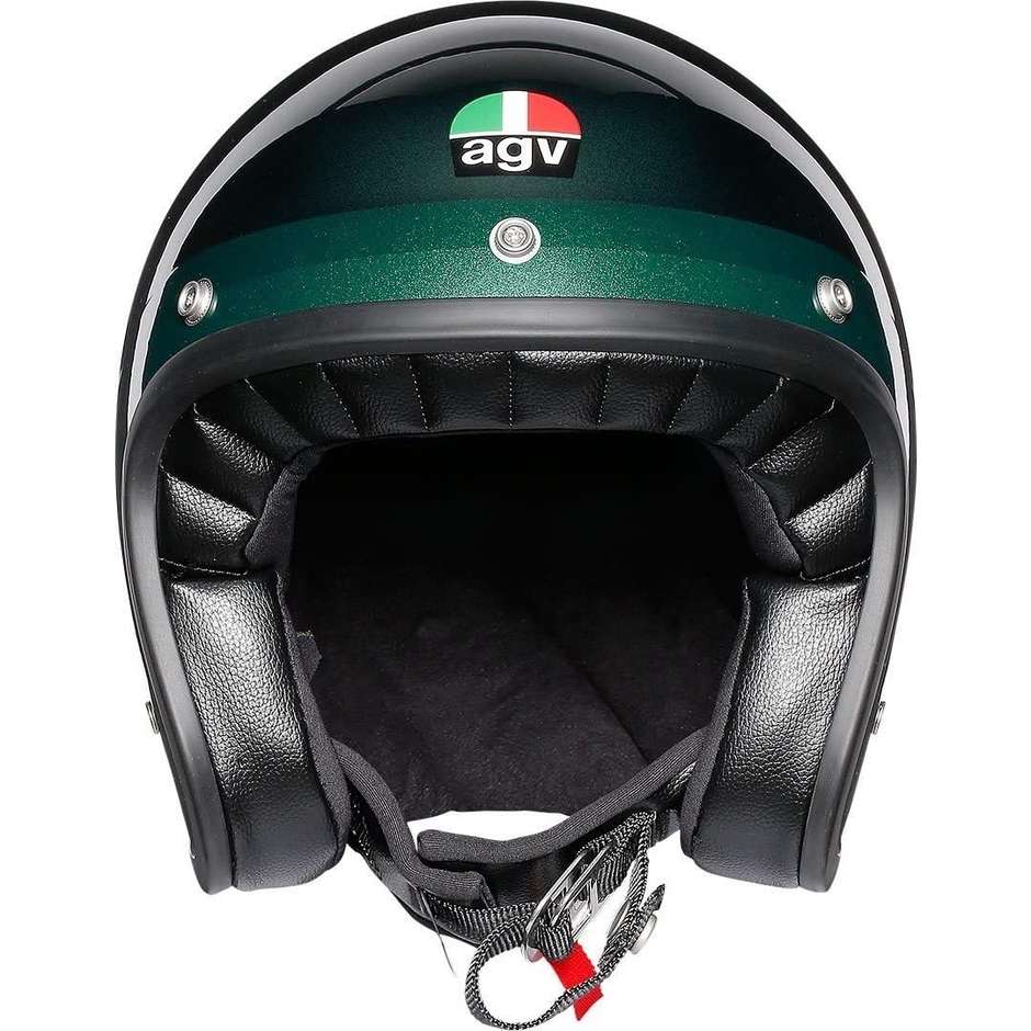 Motorcycle Helmet Jet Agv Legend X70 Multi Trophy Green