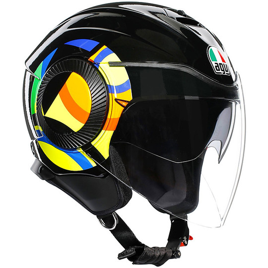 Motorcycle Helmet Jet AGV ORBYT Top SUN & MOON 46