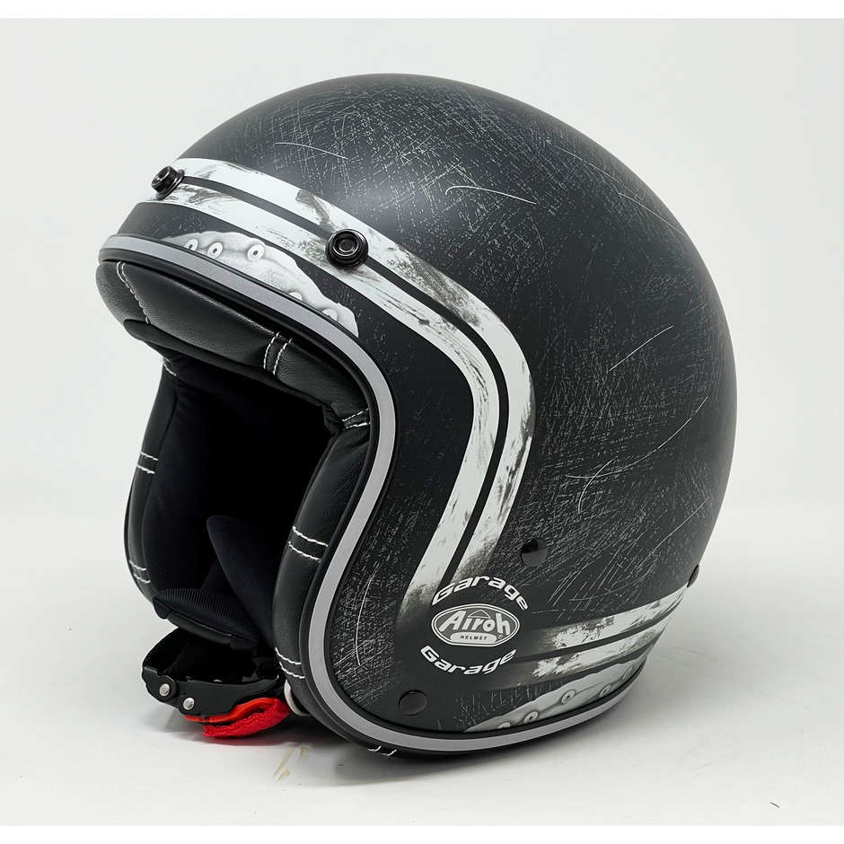 Motorcycle Helmet Jet Airoh Custom Garage Raw Opaque