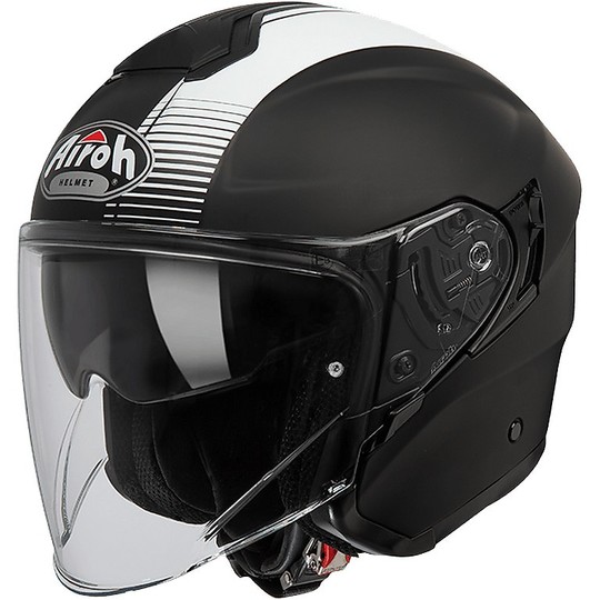 Motorcycle Helmet Jet Airoh Hunter Simple Double Visor Mat Black