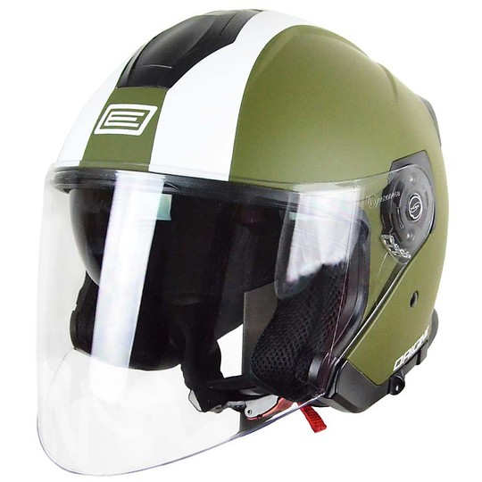 Motorcycle Helmet Jet Along Origin Palio Double Visor Bicolor Street Green Opaque