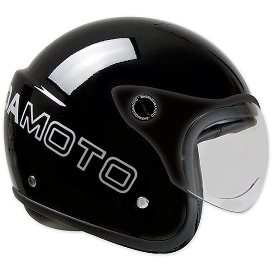 Motorcycle Helmet Jet BARRACUDA Fiber Gloss Black With Visor