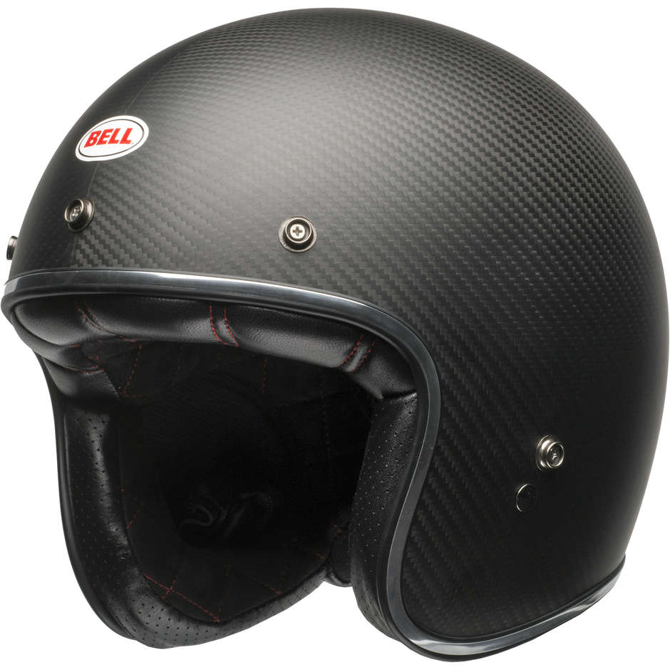 Motorcycle Helmet Jet Bell CUSTOM 500 CARBON Matt Black