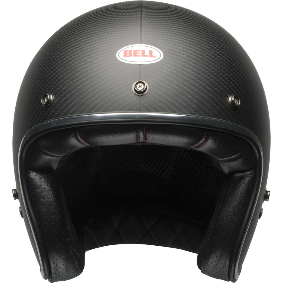 Motorcycle Helmet Jet Bell CUSTOM 500 CARBON Matt Black