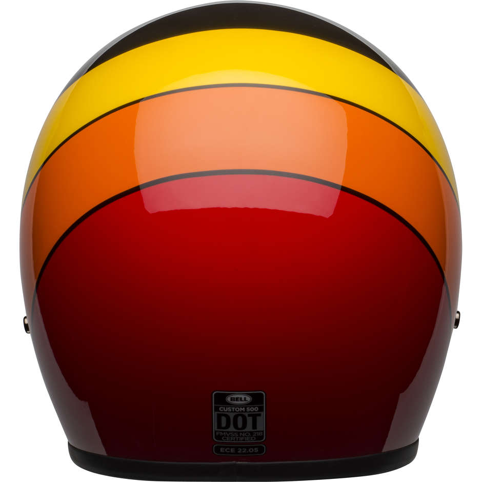 Motorcycle Helmet Jet Bell CUSTOM 500 RIFF Black Yellow Orange Red