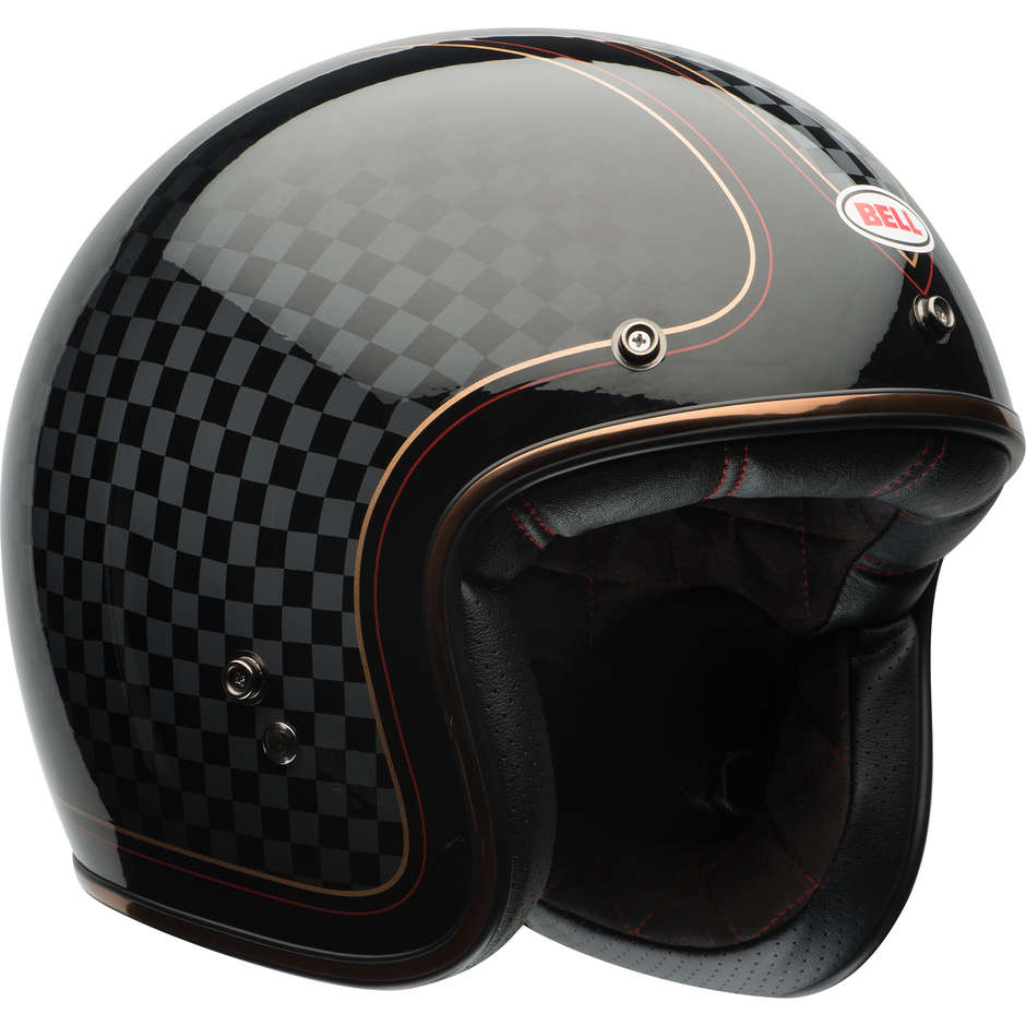 Motorcycle Helmet Jet Bell CUSTOM 500 RSD CHECK IT Black