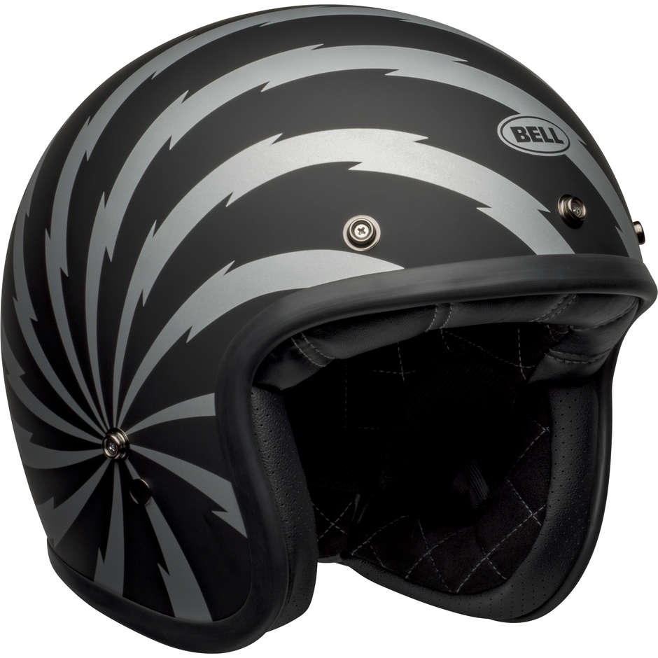 Motorcycle Helmet Jet Bell CUSTOM 500 VERTIGO Black Silver
